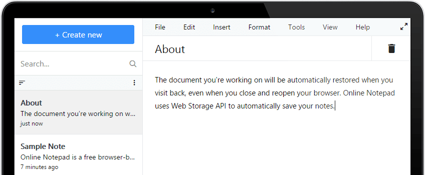 Meesho Online Notepad Screenshot